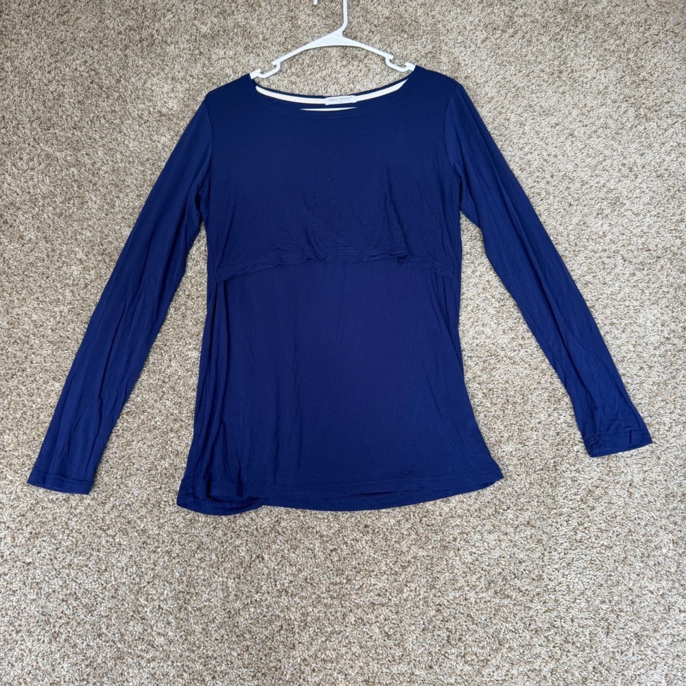 Smallshow/Ginkana Nursing Tops Bundle 2 Pack Navy Olive Green Long Sleeve Medium